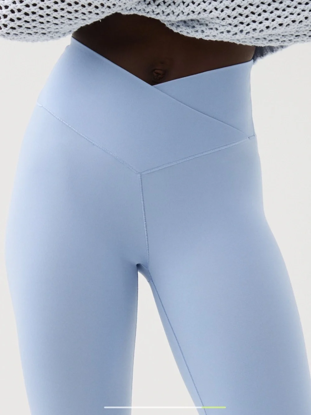 OFFLINE Aerie Real Me High Waisted Crossover Flare Leggings Light Blue LONG
